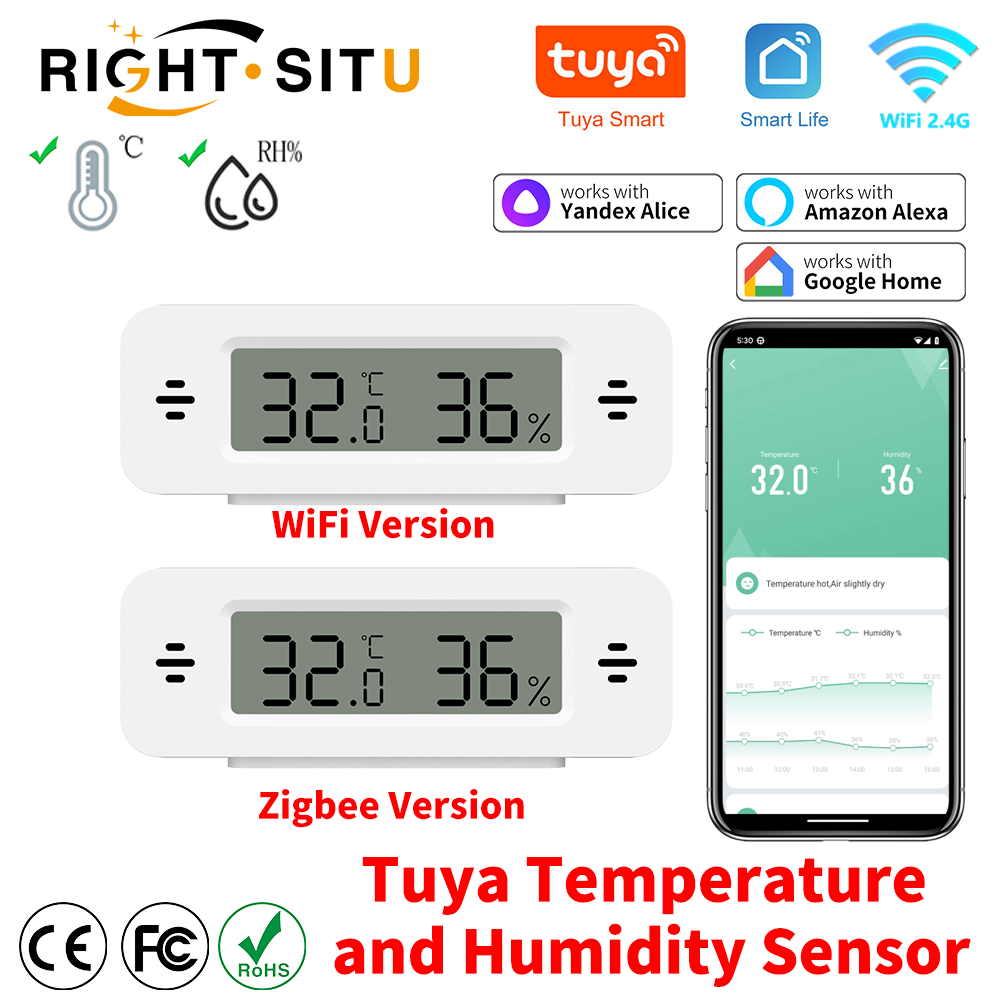 Smart Home Yandex - Tuya WiFi Zigbee Mini Temperature Humidity