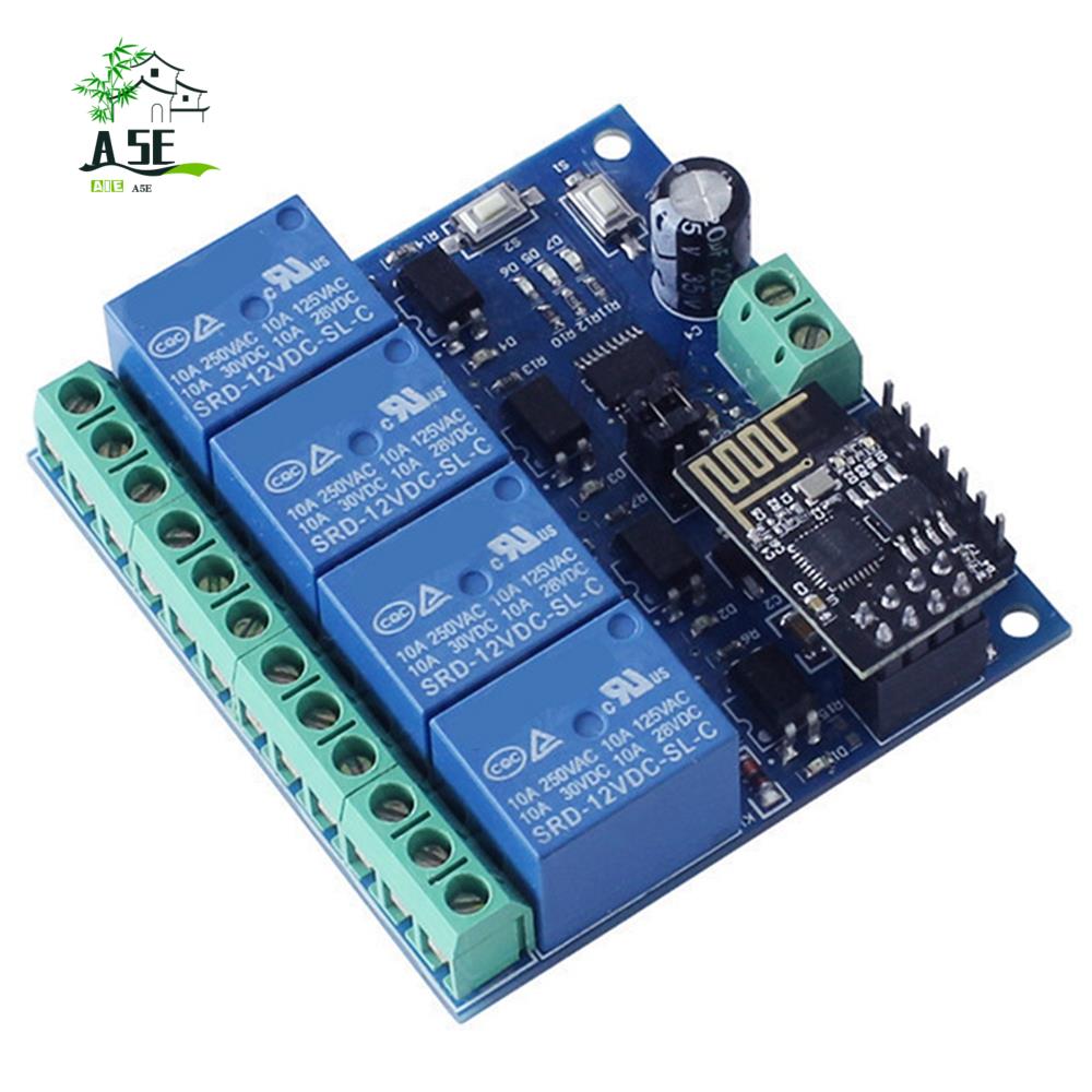 Smart Home Iot - A05E-DC 12V ESP8266 ESP-01 4-Channel Relay