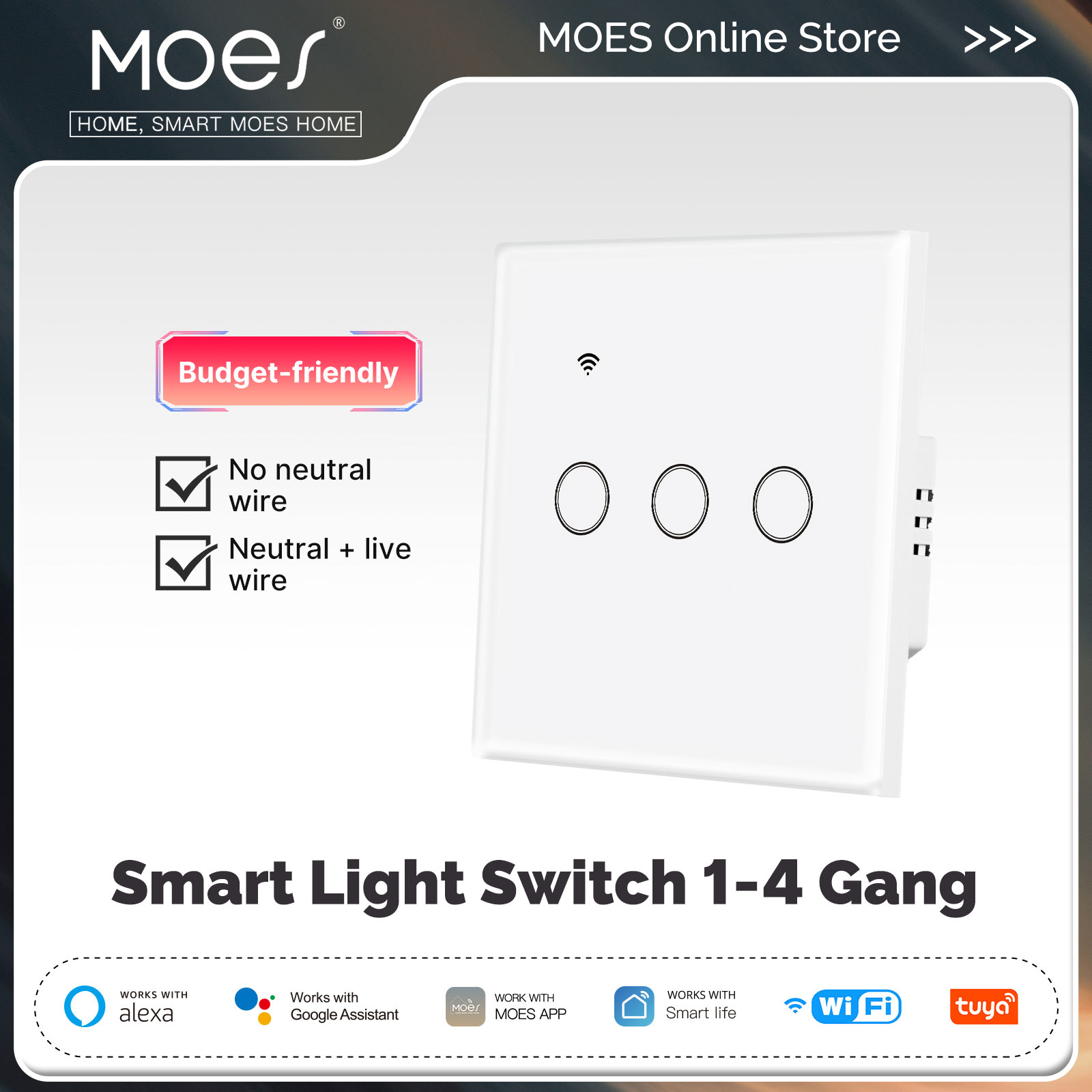 Smart Home Remote - Tuya WiFi Smart Light Switch Glass