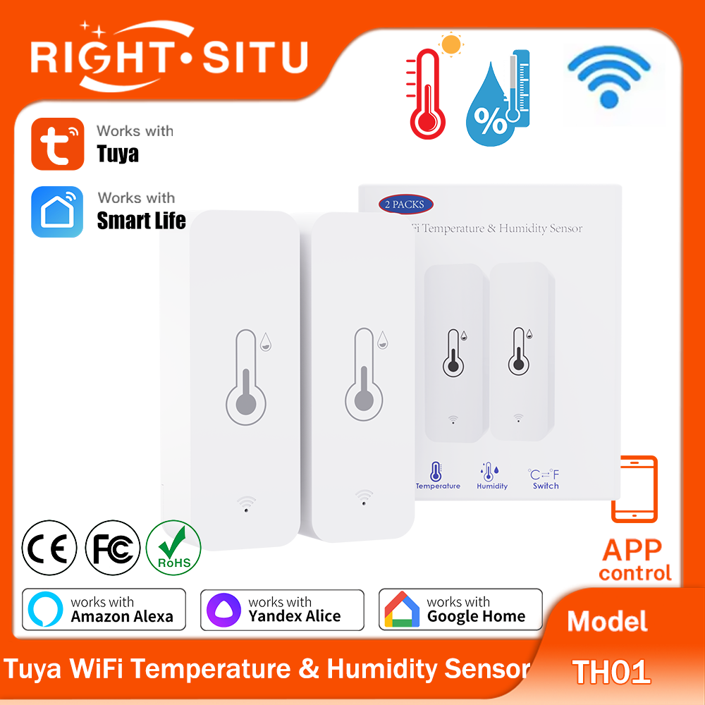 Smart Home Yandex - 2PACK Tuya WiFi Temperature Humidity Sensor