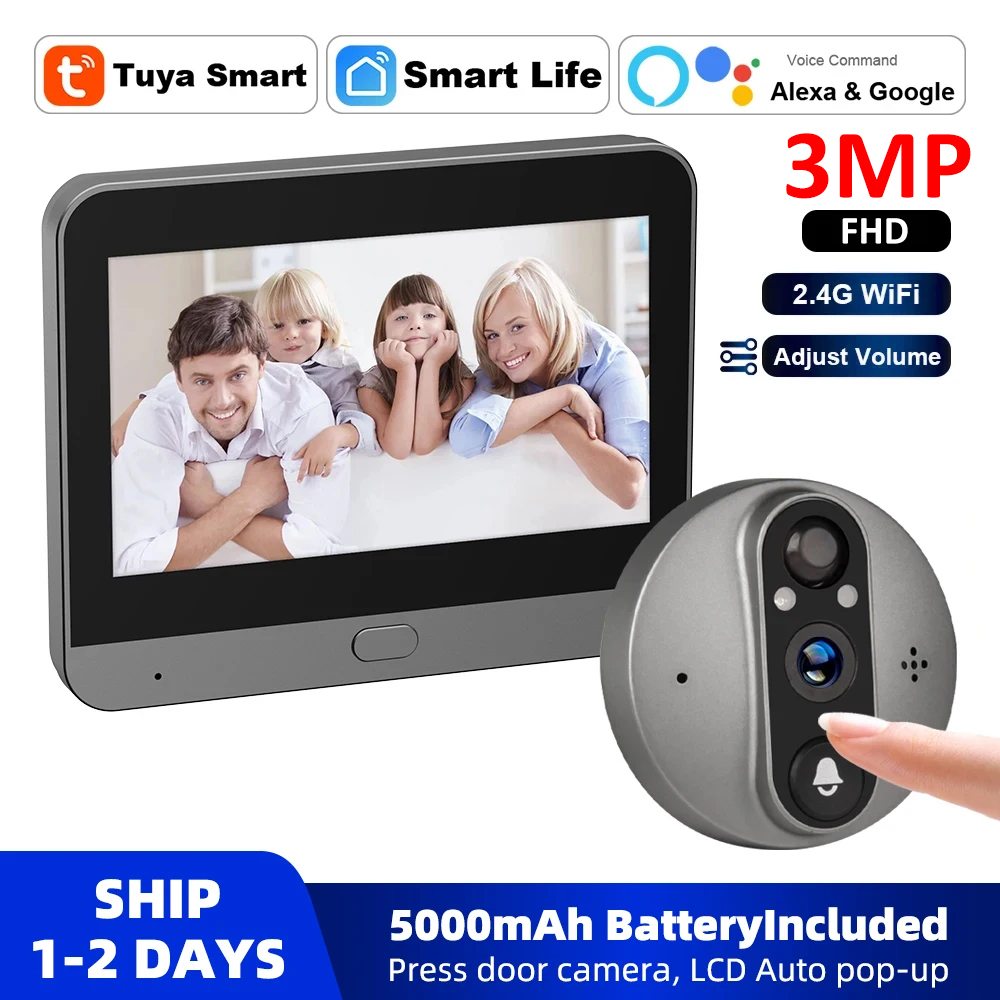 3MP WiFi Smart Tuya Peephole 5 - Smart Home Cctv reseña y precio