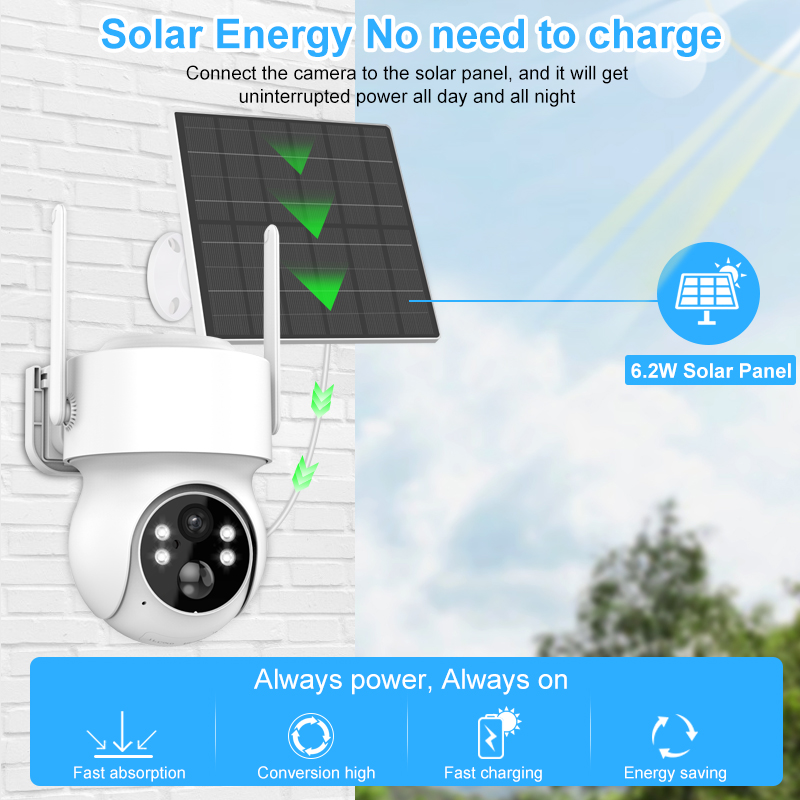Smar Solar Panel PTZ IP Camera - Smart Home Cctv reseña y precio