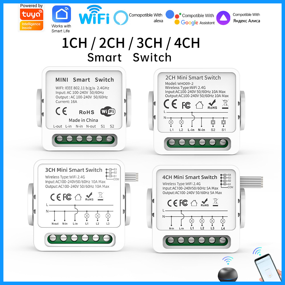 Tuya WiFi Smart Switch 1/2/3/4 - Smart Home Remote reseña y precio