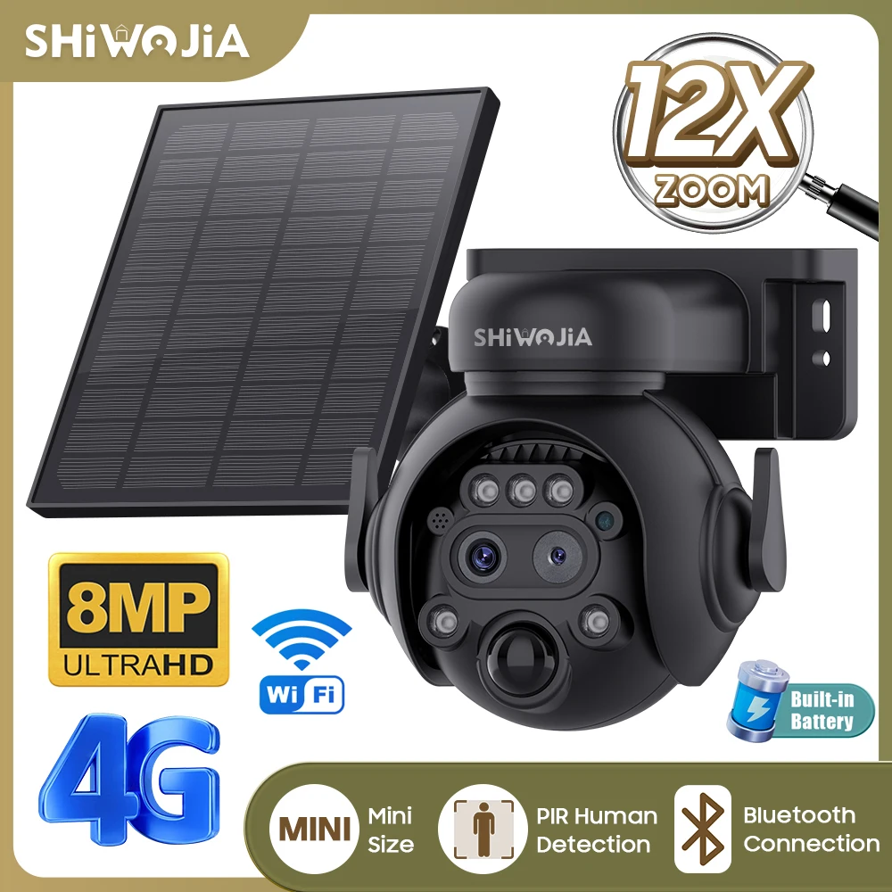 SHIWOJIA 12X Zoom 4G LTE Solar - Smart Home Cctv reseña y precio