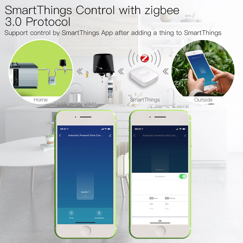 MOES ZigBee 3.0 Smart Gas Wate - Smart Home Plus reseña y precio