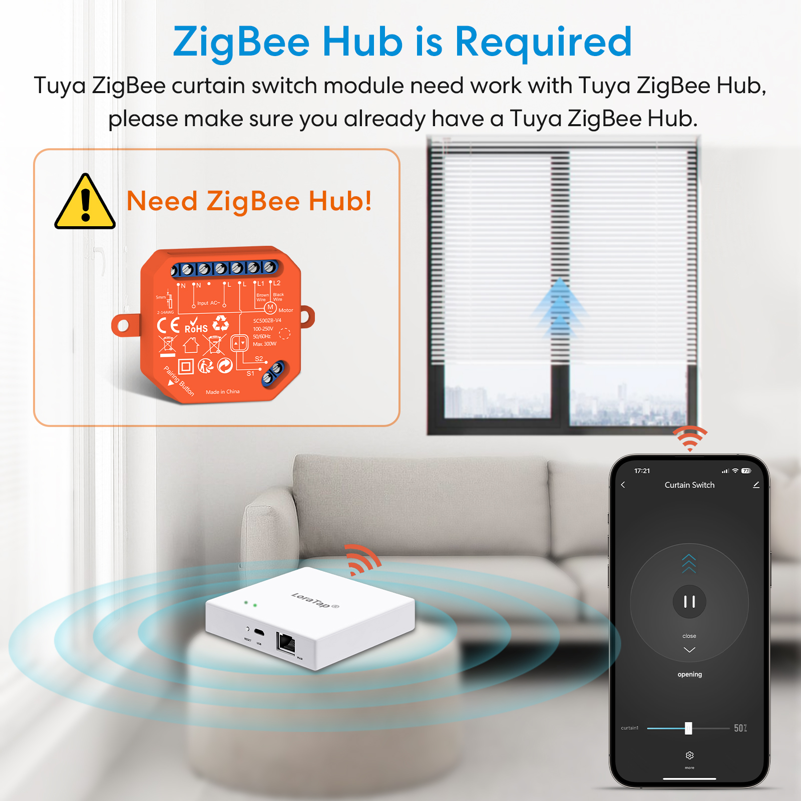 LoraTap ZigBee Blinds Sunshade - Smart Home Iot reseña y precio