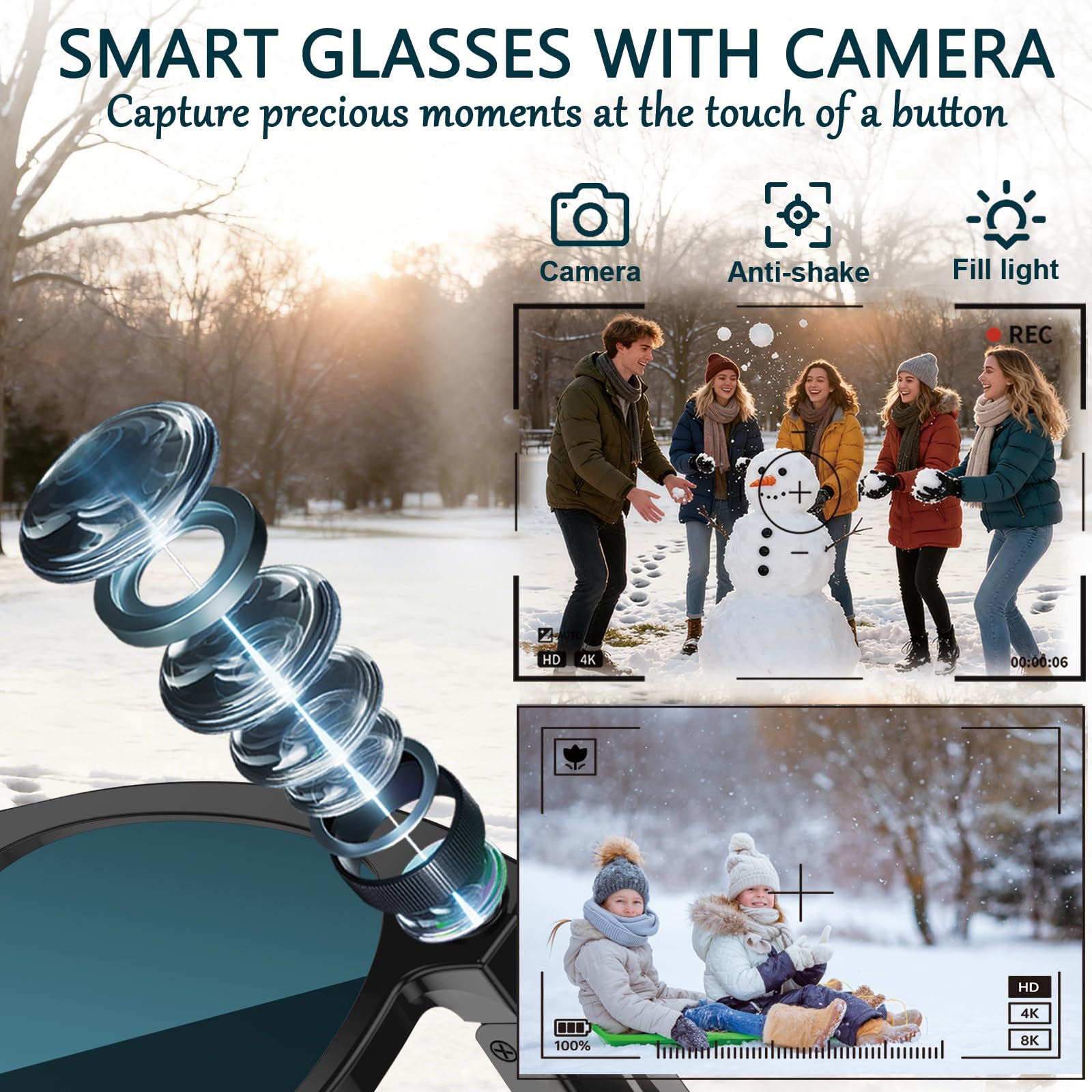 Black Smart Ai Glasses for Men - Smart Home Ai reseña y precio