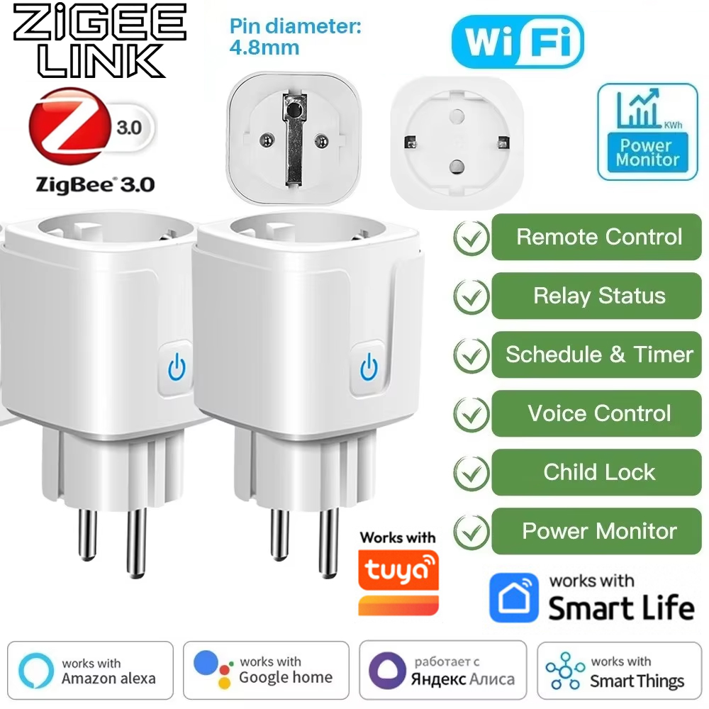 ZigBee 3.0 Smart EU Socket WiF - Smart Home Yandex reseña y precio