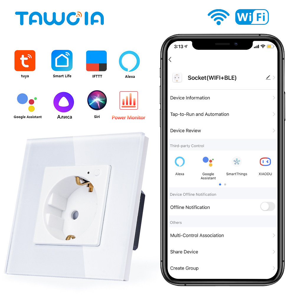 TAWOIA Wifi Wall Socket EU Sta - Smart Home Yandex reseña y precio