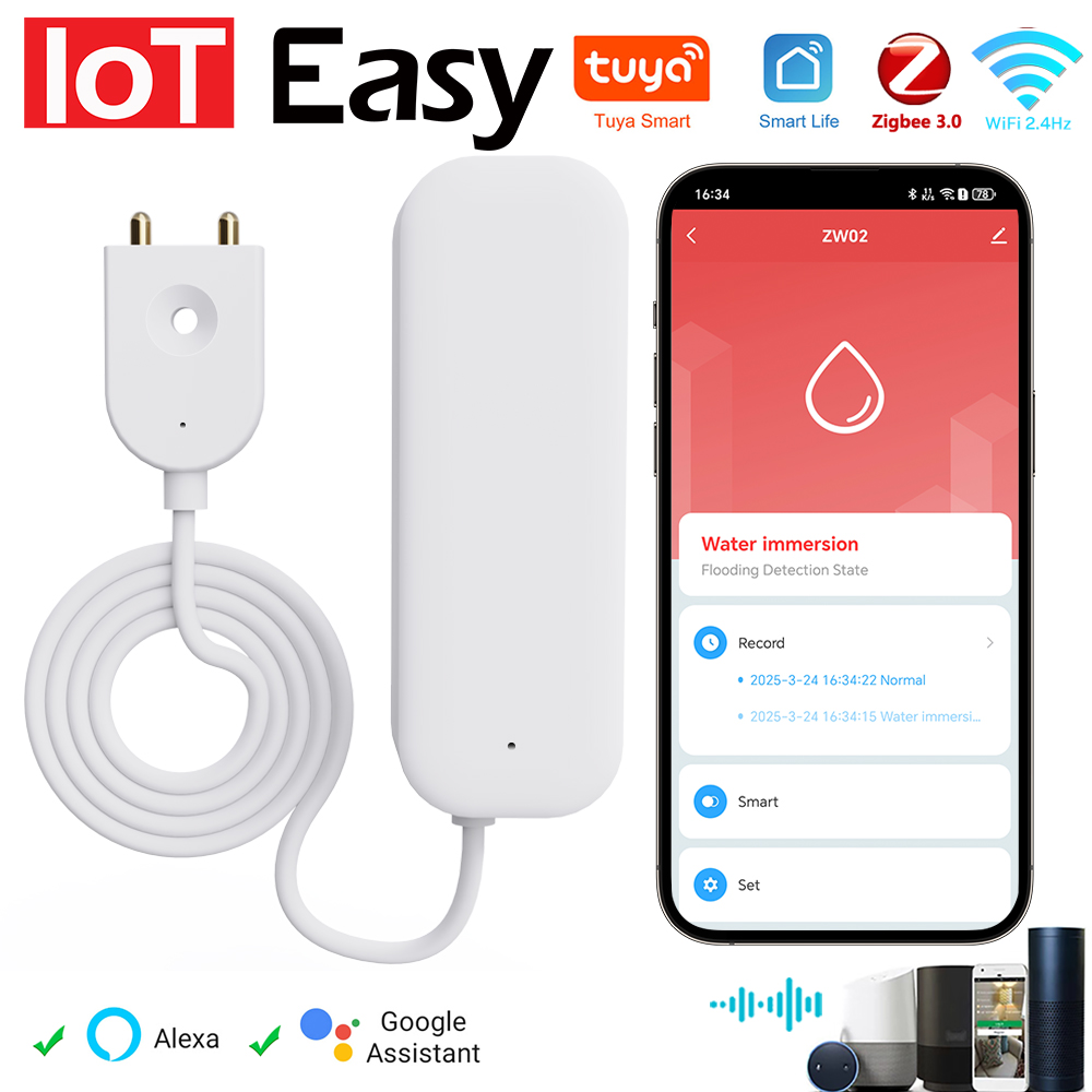 Tuya WiFi ZigBee Water Sensor  - Smart Home Iot reseña y precio
