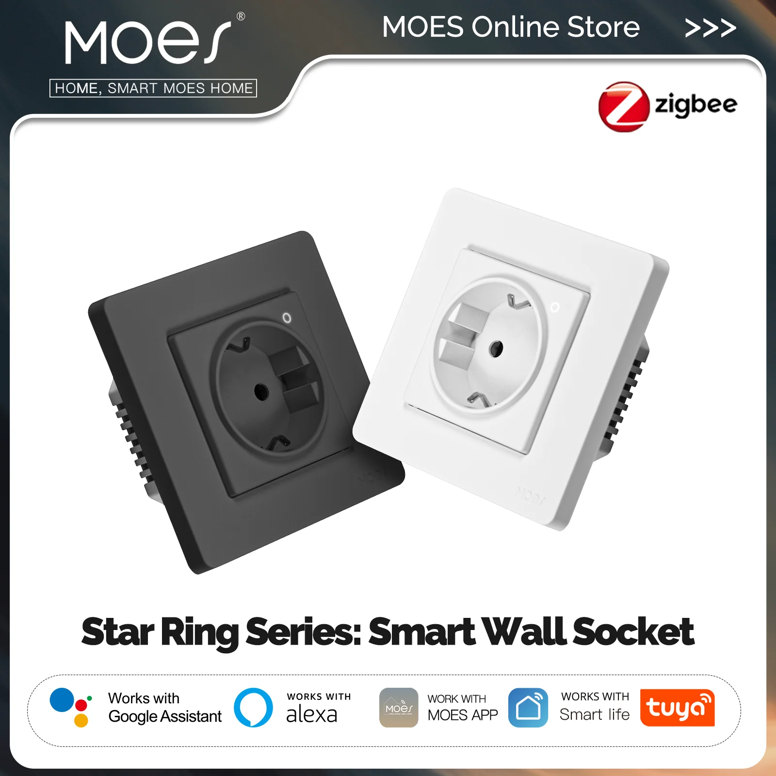 MOES Tuya ZigBee Smart Socket  - Smart Energy Monitor reseña y precio