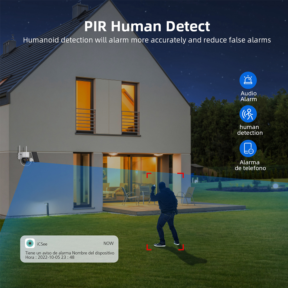 WIFI Solar Camera 2MP PIR Huma - Smart Home Cctv reseña y precio