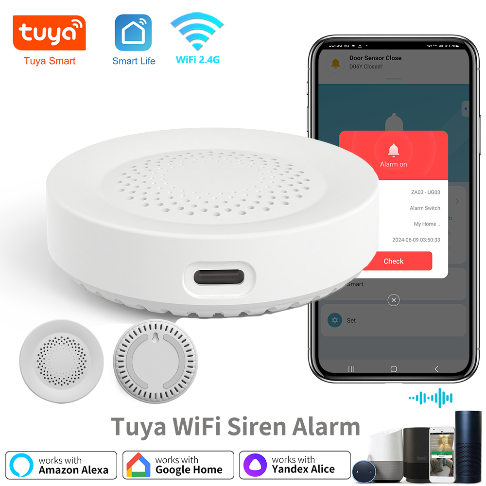 Tuya WiFi Siren Alarm For Smar - Smart Home Yandex reseña y precio