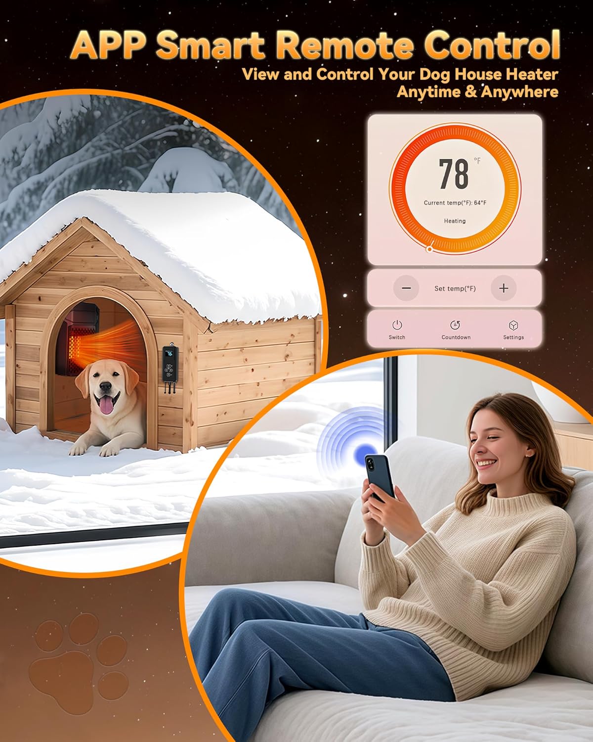 Dog House Heater with Thermost - Wifi Thermostat reseña y precio