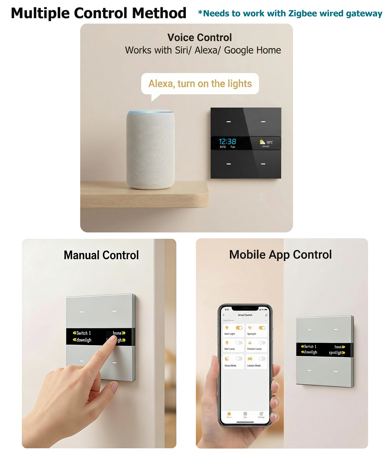 M8 pro Zigbee smart switch pan - Smart Home Remote reseña y precio
