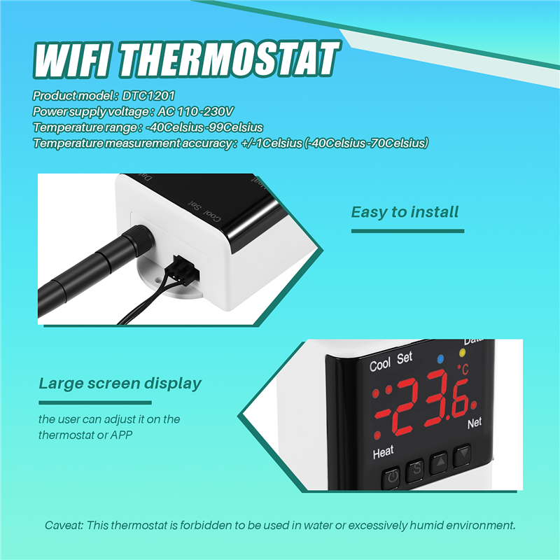 Wireless Wifi Temperature Cont - Wifi Thermostat reseña y precio