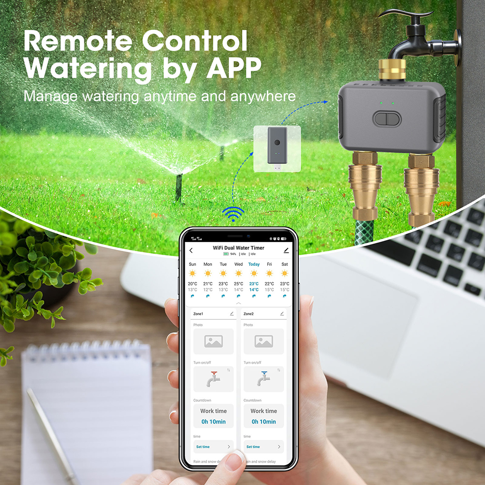 Tuya 2 Zone Watering Timer Gar - Smart Home Device reseña y precio